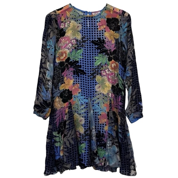 Johnny Was velvet embroidered LANAI BURNOUT PIPPA DRESS NWT - Picture 3 of 15